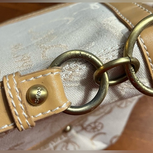 vintage Boach dupe canvas and leather shoulder bag - Picture 7 of 8